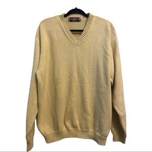 Vintage McGregory men’s sweater oversized Large light gold/mustard v-neck
